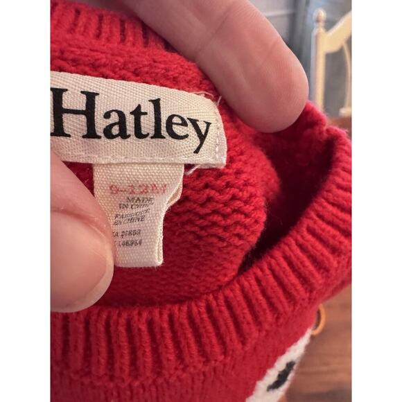 Hatley Holiday Bear Crew Neck Knit Sweater Red Baby Size 9-12 Months - Picture 3 of 10